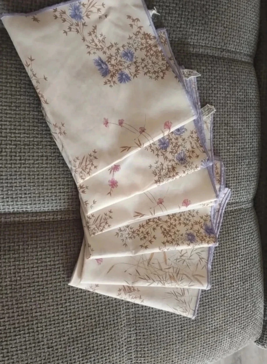Lot de 6 serviettes de table, violette à fleurs,Peixoto